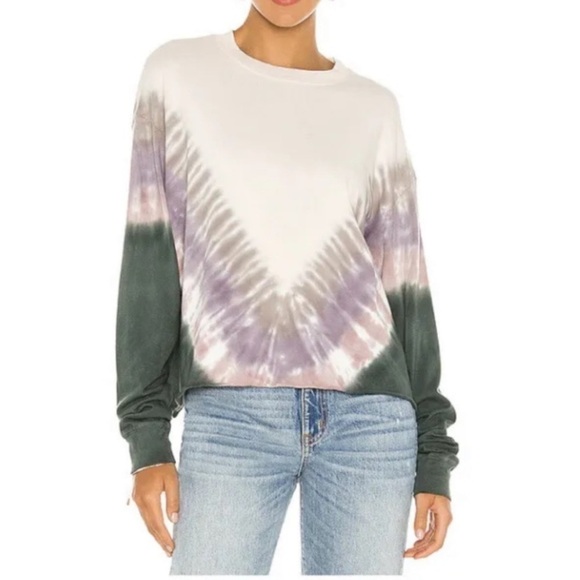 Daydreamer  Tie Dye Long Sleeve Crop Tee in Dusty Rose size XS FLAWED. - Picture 1 of 8